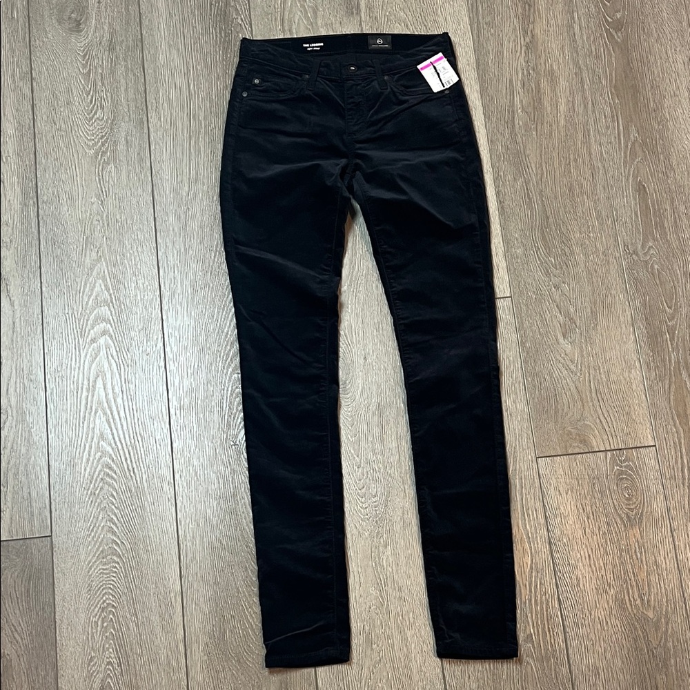 Nwt Adriano Goldschmied black super‎ skinny legging faux Velvour